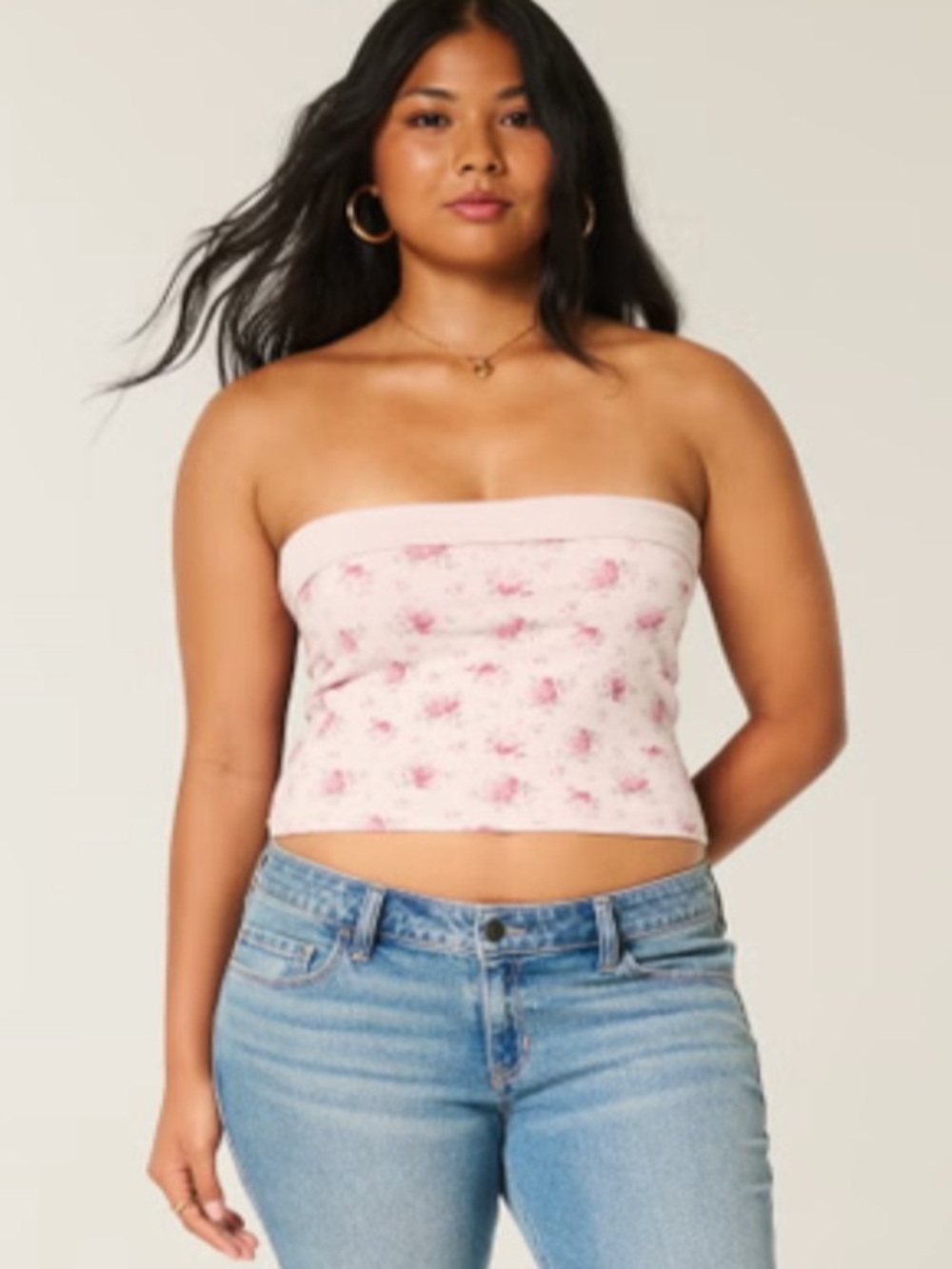 NWT Hollister Pink Floral Reversible Tube Top